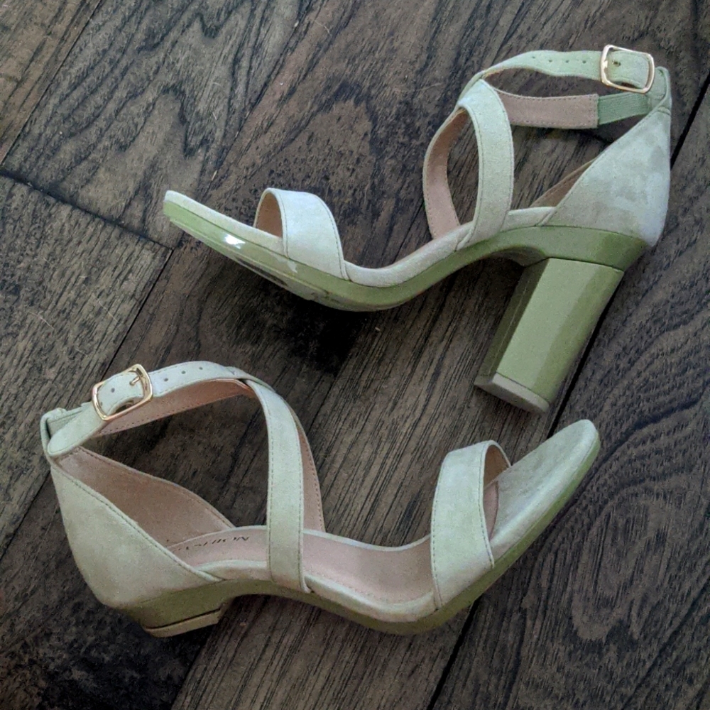 Sage Suede Pashion Convertible Heel Sandal